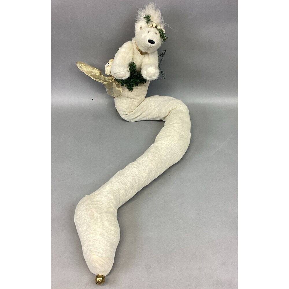 Decorative Polar Bear Door Draft Stopper W/ Moveable Arms - 42”